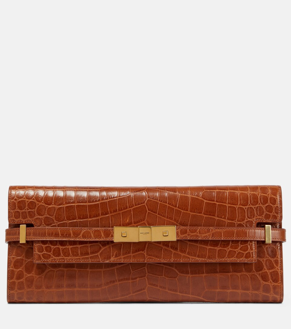 Manhattan croc-effect leather clutch | Mytheresa (US/CA)