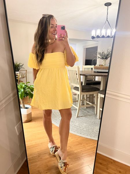 In size small
Yellow romper
Summer dresses
Off the shoulder romper
Abercrombie and Fitch 
Espadrille slide sandals - true to size
Free people sandals
Jeweled sandals 
Circus ny by Sam edelman

#LTKtravel #LTKwedding #LTKFestival
