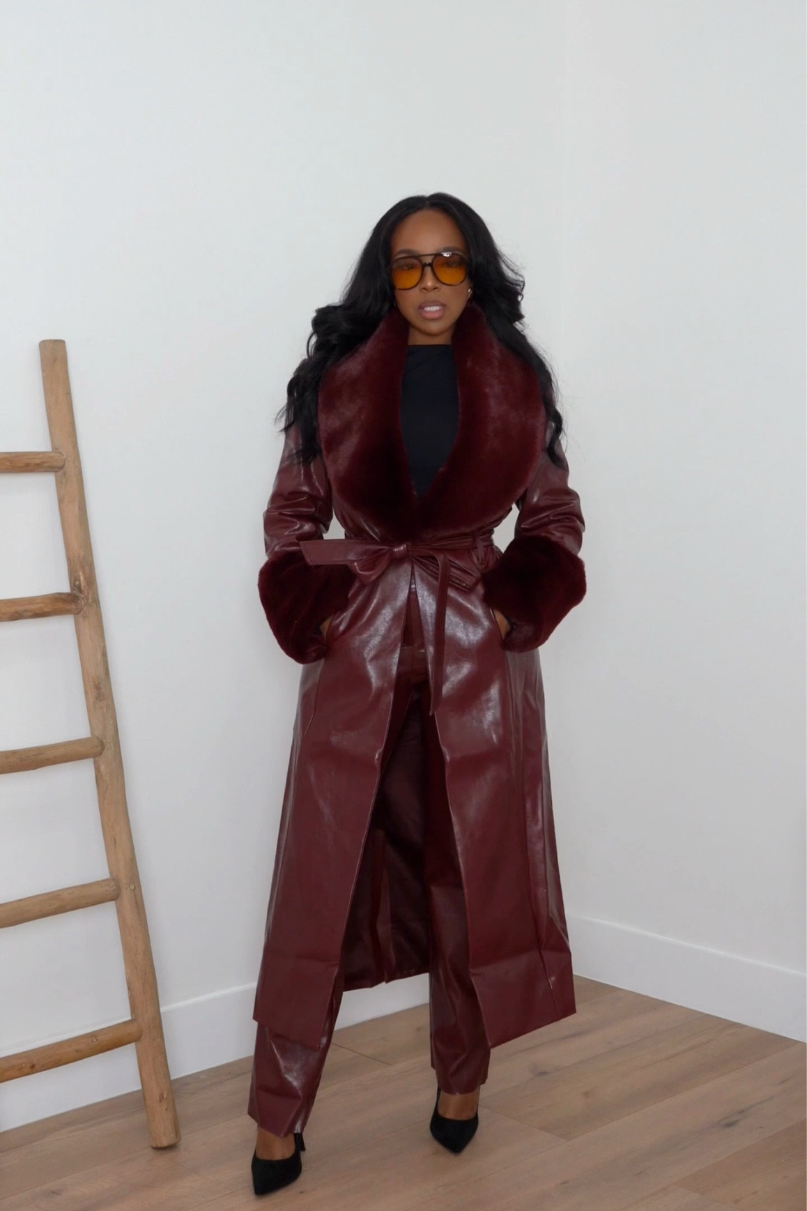 This leather on leather winter outfit is literally the bomb 😍🥹 I’m so obsessed with this look! 

Wearing a small in the pants and let’s just say I needed a medium. No stretch. The coat fits true to size. I’m normally a small in outerwear and that’s what got. 

Leather coat | leather pants | furry coat | staples | basics | outfit Inspo | date night outfit 

#LTKSeasonal #LTKHoliday #LTKShoeCrush

#LTKSeasonal #LTKShoeCrush #LTKHoliday