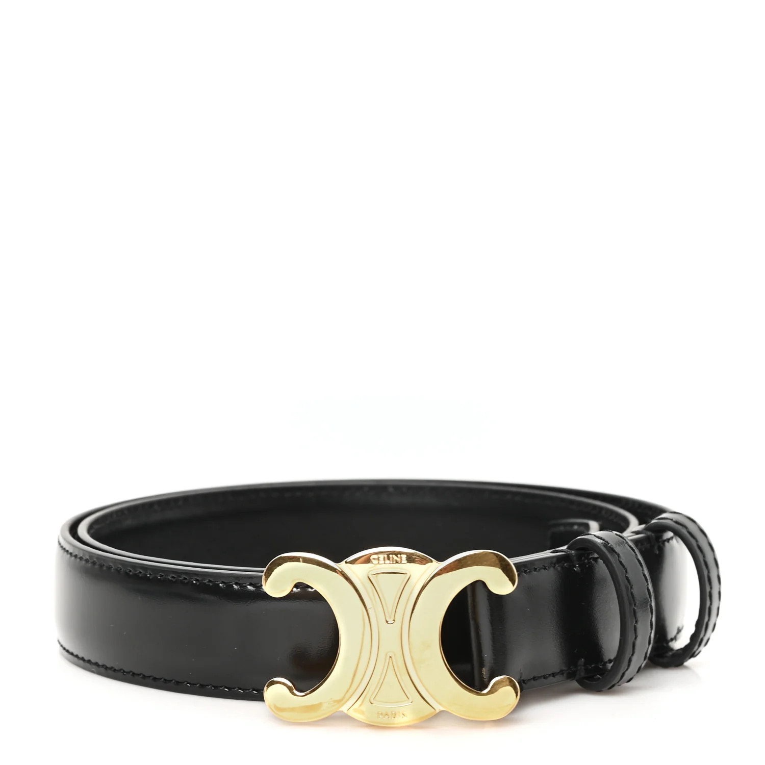 Box Calfskin Medium 25mm Triomphe Belt 75 30 Black | FASHIONPHILE (US)