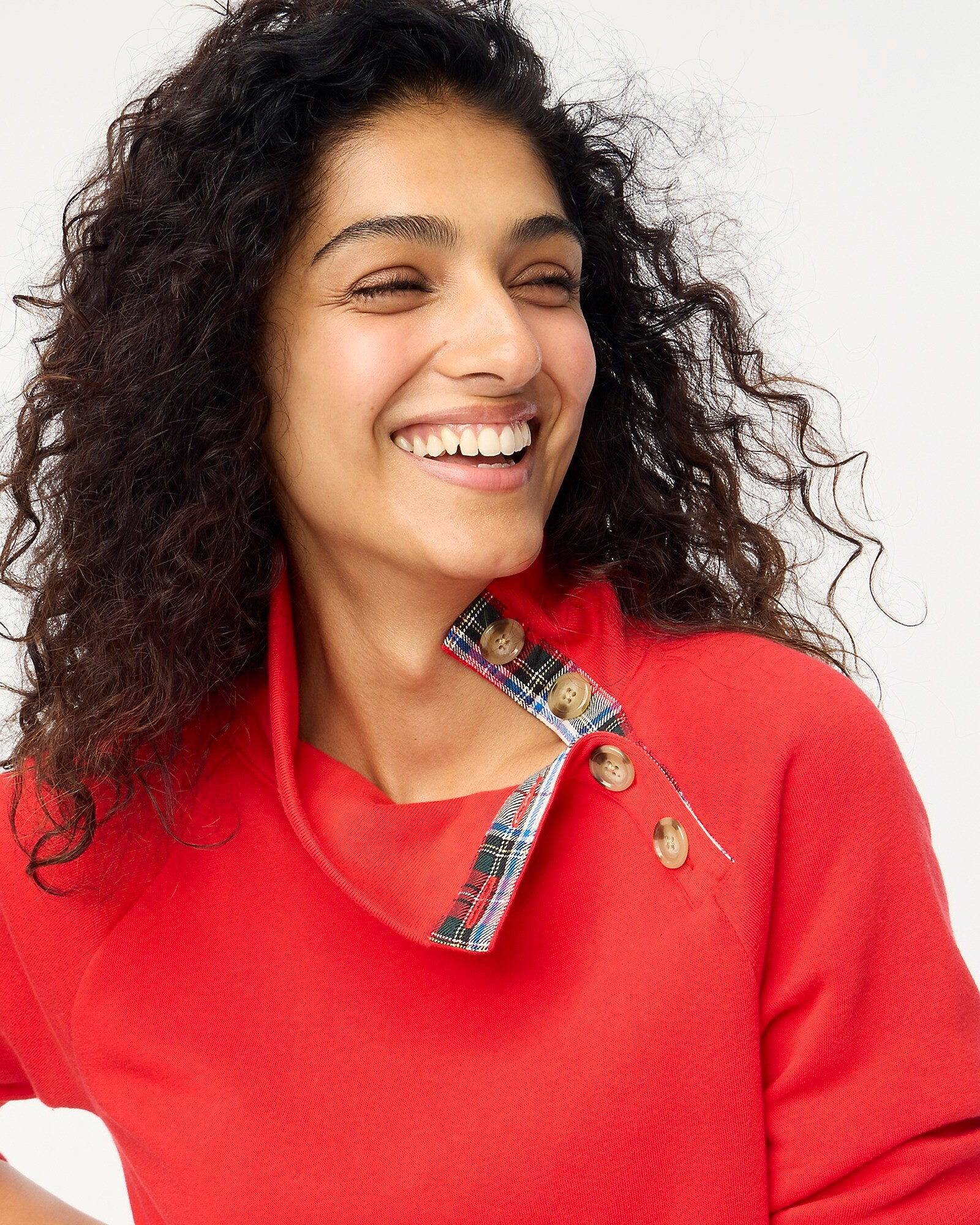 Wide button-collar pullover sweatshirt | J.Crew Factory