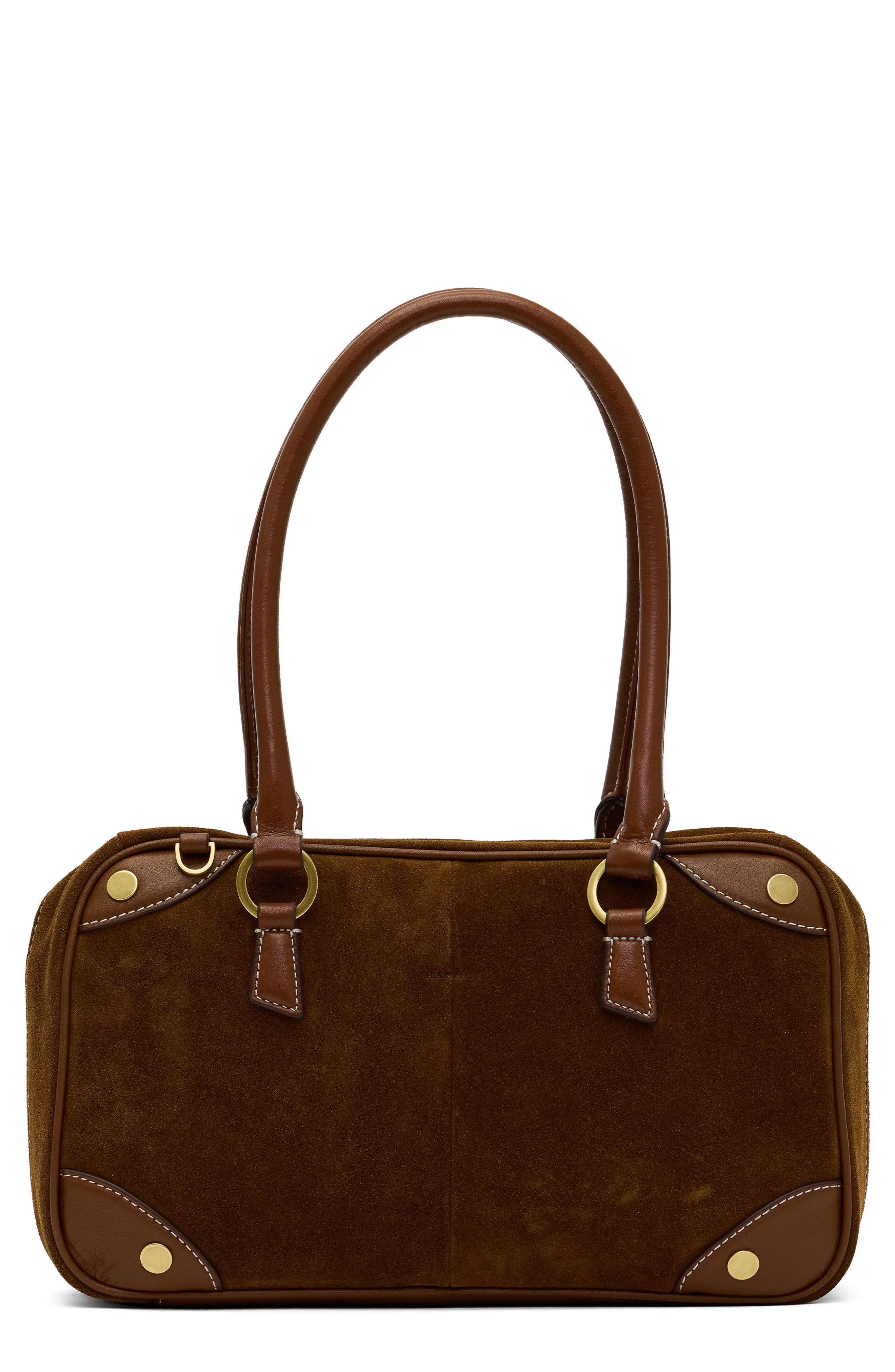 HAMMITT Meredith Medium Suede Shoulder Bag in Cinnamon Suede/antique Gold at Nordstrom | Nordstrom