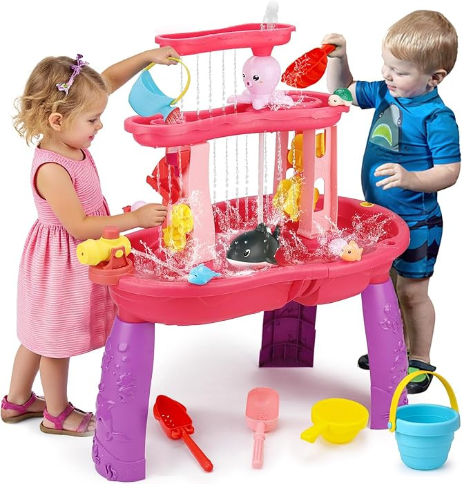 Water Table for Toddlers 3-5 with Pump Kids Sand and Water Activity Sensory Play Table Outdoor To... | Amazon (US)