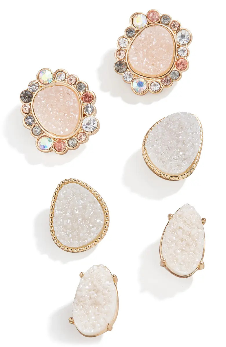 BaubleBar Set of 3 Drusy Stud Earrings | Nordstrom | Nordstrom