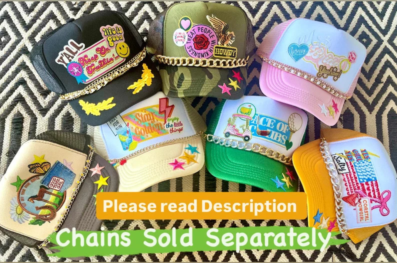 Happystack FAUX Patch Trucker Hat, Patch Trucker Hat, Custom Trucker Hat, Smiley Face Hat, Mother... | Etsy (US)