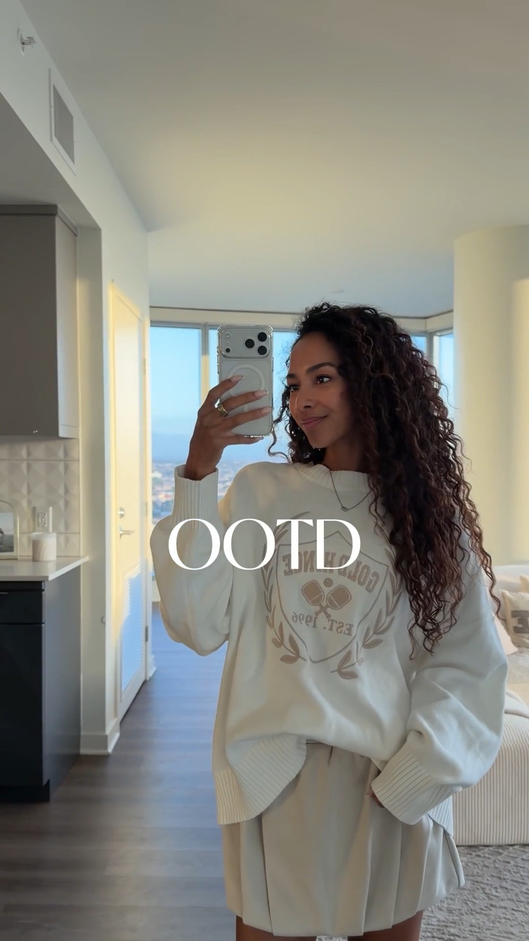 this Gold Hinge Sweater Crest + matching bubble skirt is THAT girl 🤍 I’m obsessed with how cozy and warm this oversized sweater feels — it’s giving comfy but still cute enough to step out. The bubble skirt balances the relaxed fit perfectly and makes it feel playful and elevated at the same time. If you love neutral outfits that are soft, feminine, and easy to style, this outfit is a must! 

Top: S/M
Skirt: XS

#LTKvlog #LTKootd #LTKActive