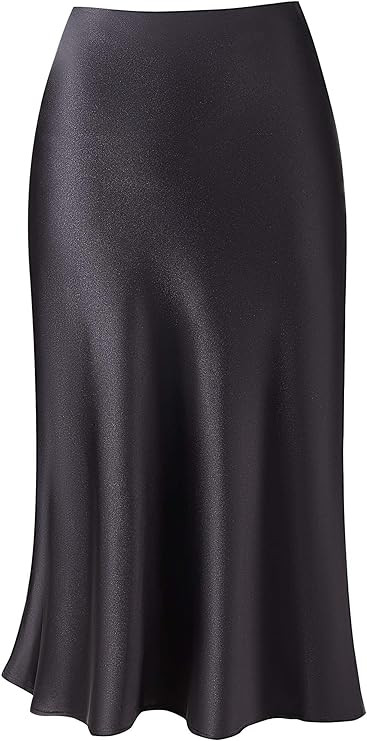 Leopard Skirt for Women Midi Length High Waist Silk Satin Elasticized Cheetah Casual Ladies Skirt... | Amazon (US)