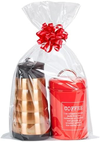 Labeol 20pcs Cellophane Bags 12x18 Cellophane Wrap for Gift Large Clear Gift Party Favors Bags Cl... | Amazon (US)