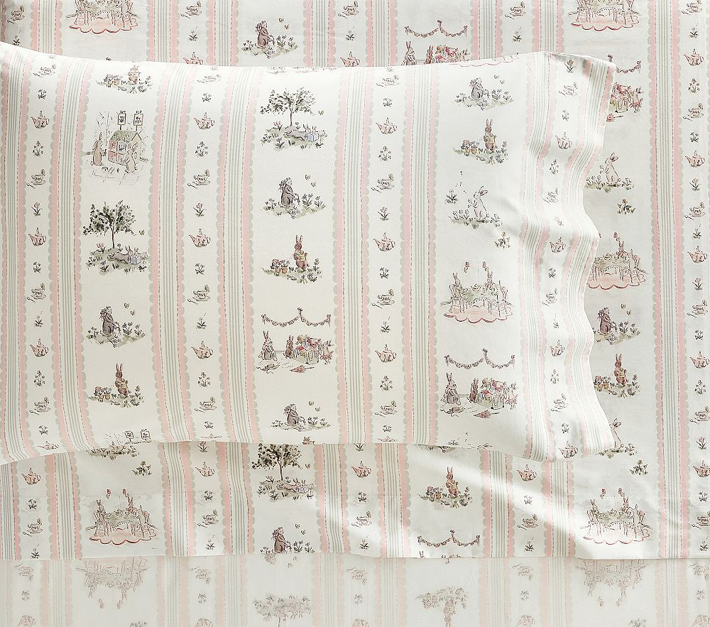 Riley Sheehey English Garden Stripe Organic Sheet Set | Pottery Barn Kids