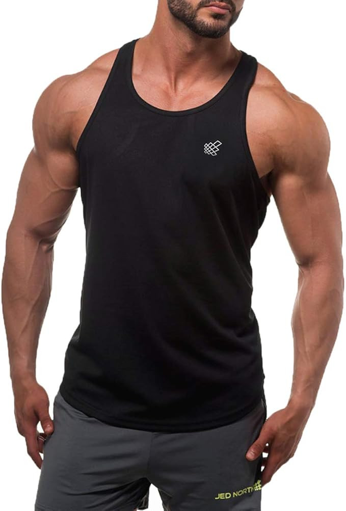 Jed North Men's DRI-FIT Microfiber Bodybuilding Stringer Tank Top Weight-Training Y-Back Racerbac... | Amazon (US)