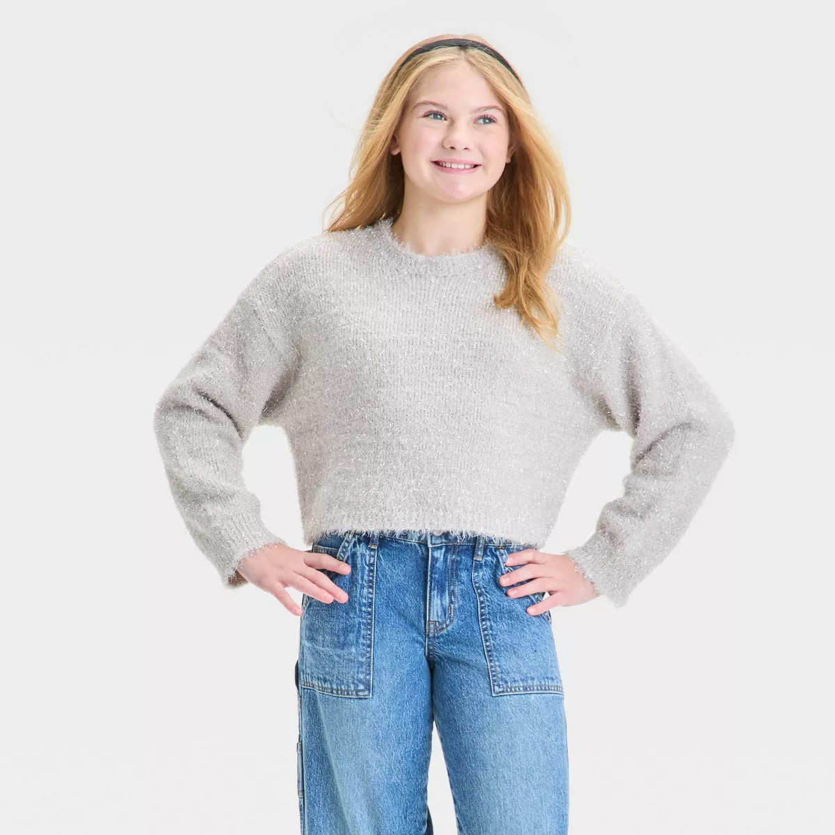 Girls' Fuzzy Sweater - art class™ | Target