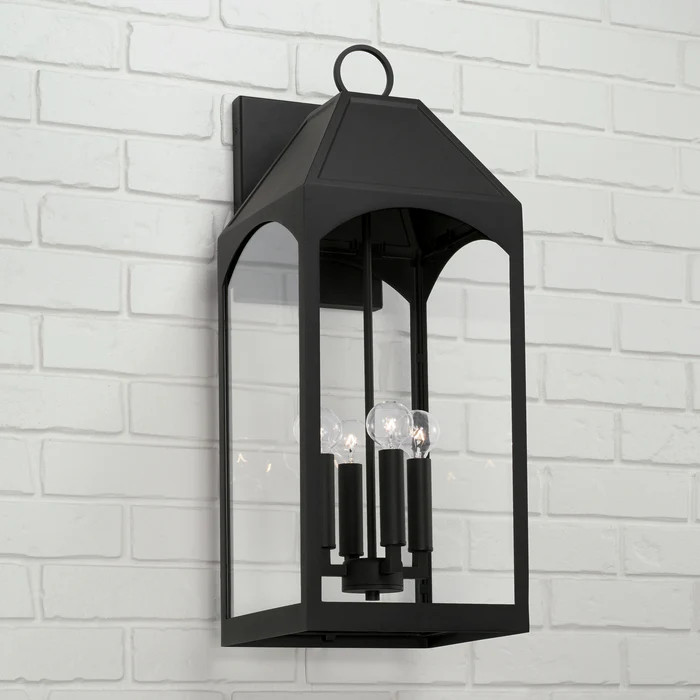 Burton Four Light Outdoor Wall Lantern Black | Lighting Design