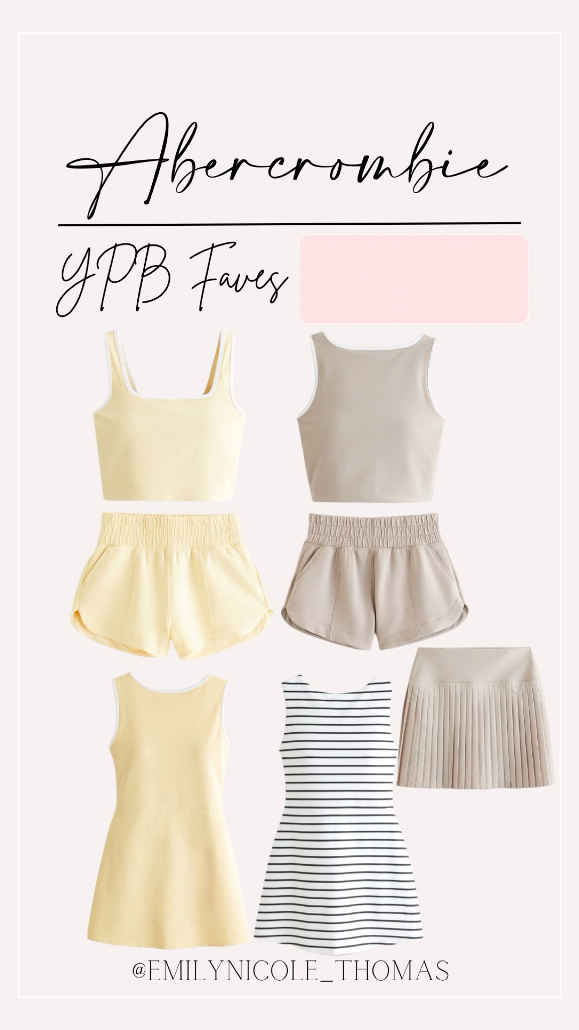 New faves from Abercrombie’s YPB line👏🏼

Generally a size small in everything, or I’ll size up size to a medium in the bottoms. 

Abercrombie, activewear, athletic wear, sports bra, shorts, athletic shorts, athletic skirt, tennis skirt, athletic dress, tennis outfit, pickleball outfit

#LTKActive #LTKxAF #LTKStyleTip