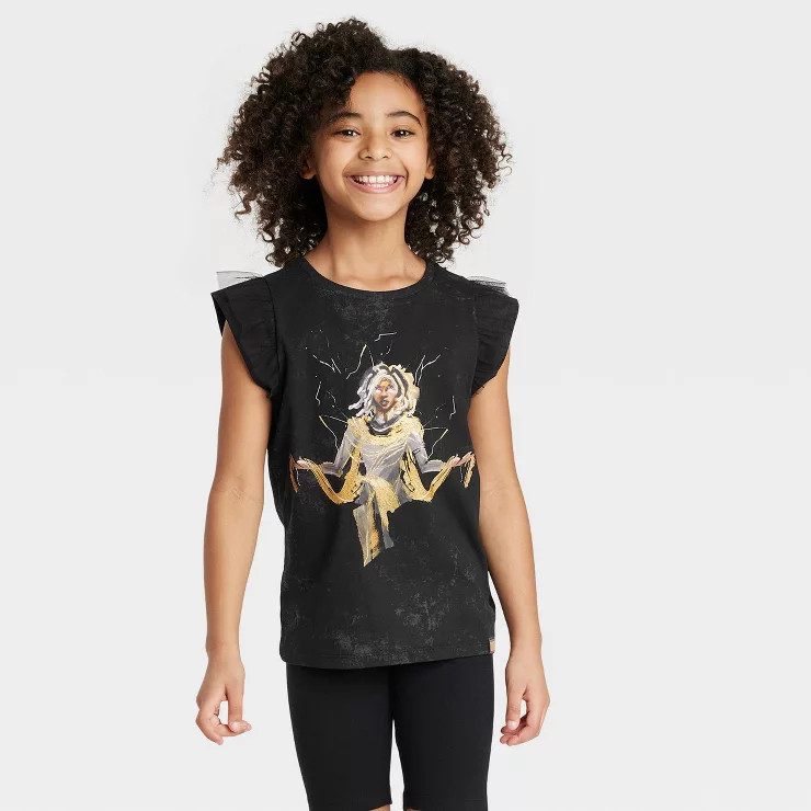 Girls' Nikkolas Smith Marvel Storm Tank Top - Black | Target