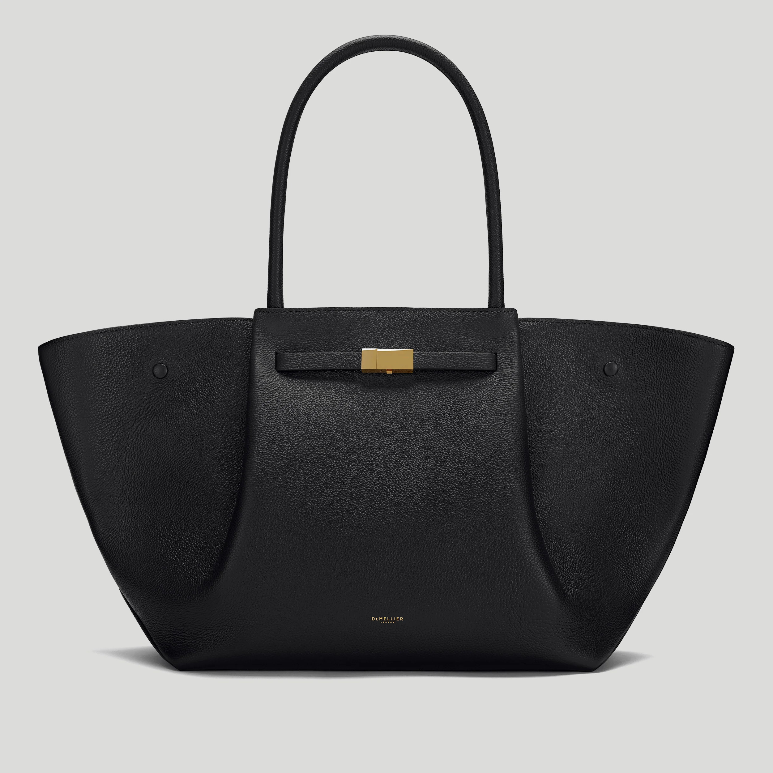 DeMellier The New York in Black Small Grain Leather Shoulder bag | DeMellier