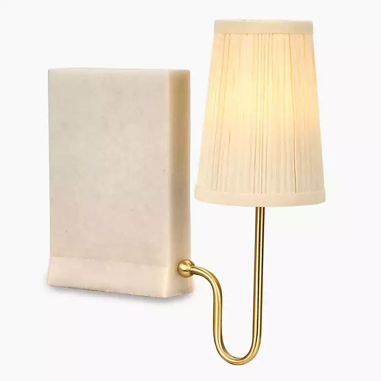 LED Faux Marble Bookshelf Lamp | Kirklands