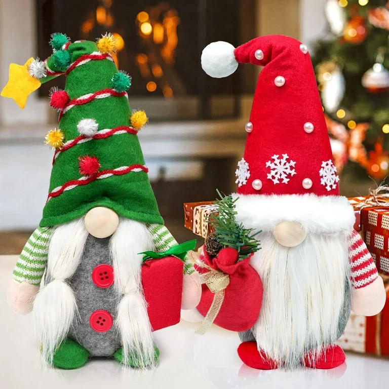 Ayieyill 2pc Christmas Gnomes Plush Decorations - Christmas Ornaments - Swedish Tomte Handmade Gn... | Walmart (US)