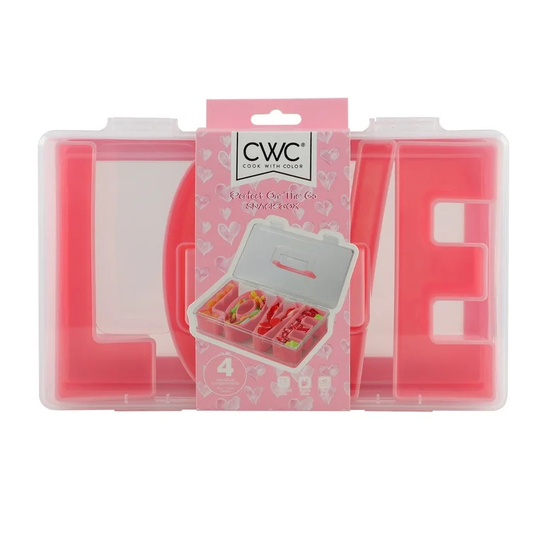 Cook with Color Valentine’s Day Figural Plastic Snack Box, Pink LOVE Design | Walmart (US)