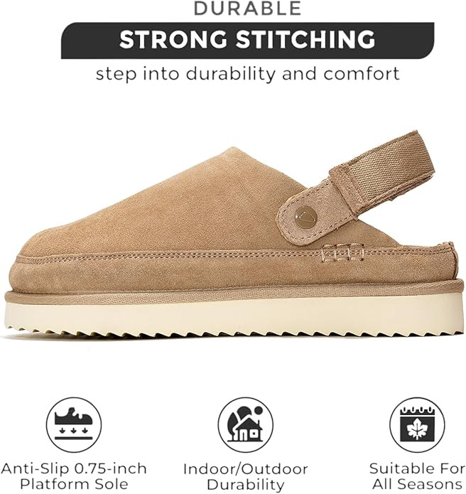 Project Cloud Genuine Suede Clogs for Women - Memory Foam Womens Clogs & Mules with Adjustable St... | Amazon (US)