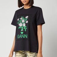 Ganni Women's Basic Cotton Jersey T-Shirt - Phantom - XS | Coggles (Global)