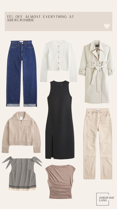 Find some cute pieces from Abercrombie’s 15% off sale! 

Abercrombie sale, af, spring style, Abercrombie denim, trench coat, classic style, timeless style, Karlie Rae 

#LTKstyletip #LTKSeasonal #LTKsalealert