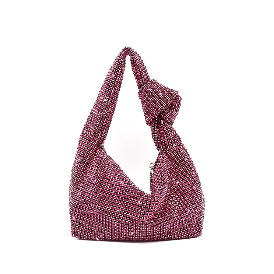Miuco Women Knotted Handbag Sparkly Rhinestone Hobo Dumpling Bag Diamond Glitter Evening Clutch P... | Amazon (US)