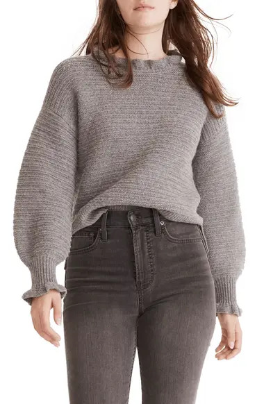 Madewell Ruffle Neck Sweater | Nordstrom