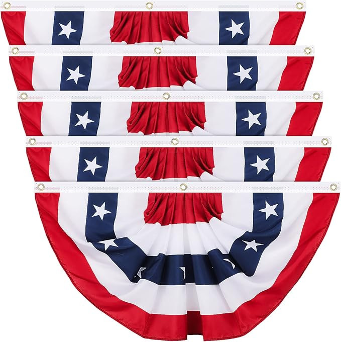 Tatuo Patriotic Decorations, 4th of July Pleated Fan Flags American US Bunting Flag Stars and Str... | Amazon (US)