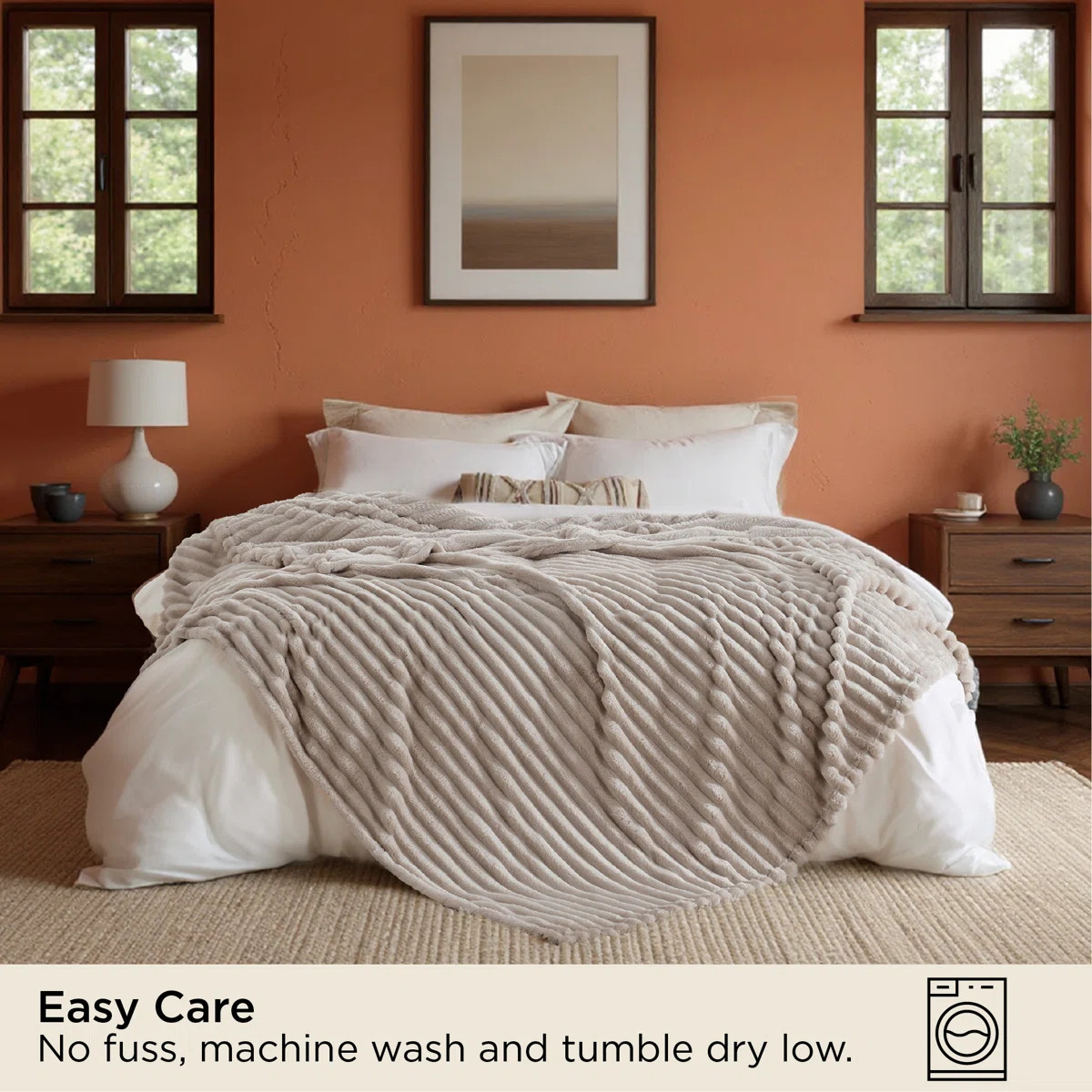 Cozy Winter Collection 280gsm Bedsure Christmas Blanket with Striped Cute Plush Throw GentleSoft... | Wayfair North America