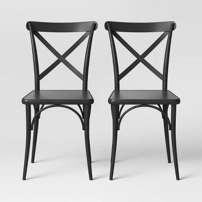 Set of 2 Malden French Bistro Dining Chair Black - Threshold™: Steel Frame, No Assembly, 400lb Capacity | Target