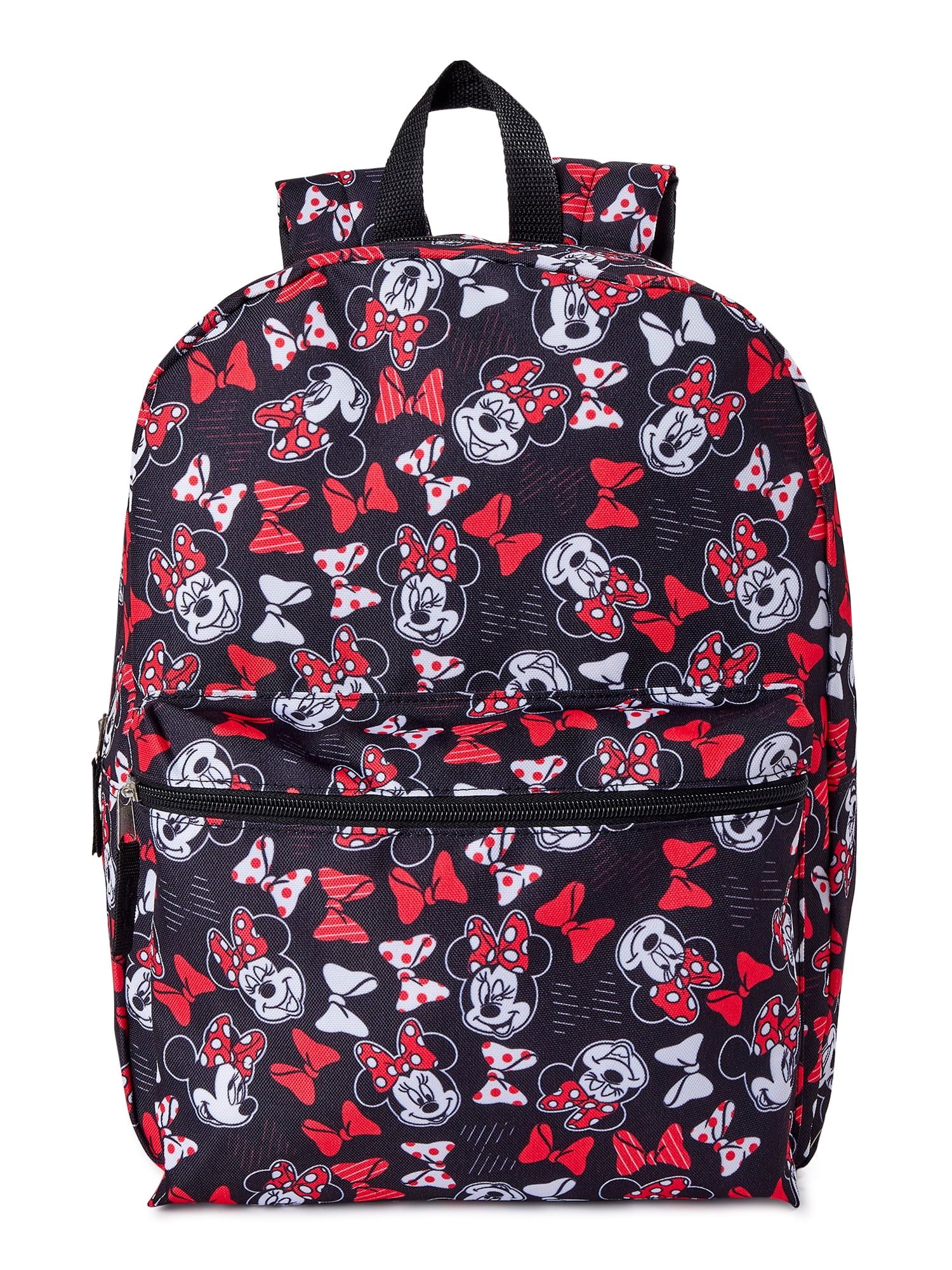 Disney Minnie Mouse Girl's All Over Print Backpack Black Red | Walmart (US)