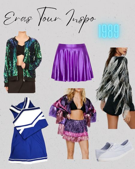 Outfit inspiration for Taylor Swift’s Eras tour! These looks are in line with her 1989 era, so sparkly 80s style, sequins and fringe, cute skirts, cheerleading outfit similar to the shake it off video. 

#LTKFestival #LTKSeasonal #LTKunder100