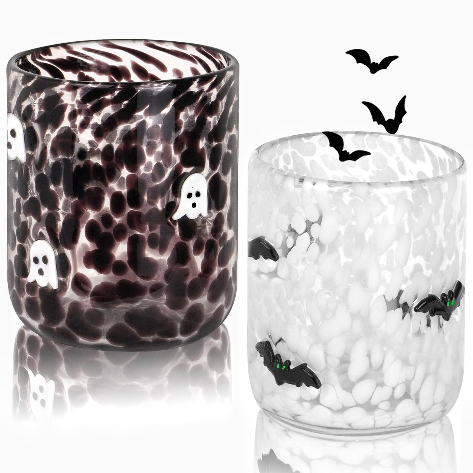 2 Pcs Halloween Icon Juice Glasses, 14oz Icon Stemless Drinking Glasses Set, Ideal for Gift & Hal... | Amazon (US)