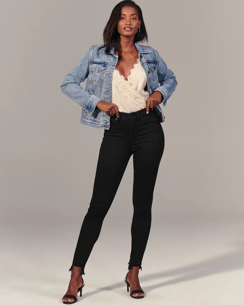 Curve Love High Rise Super Skinny Ankle Jeans | Abercrombie & Fitch (US)