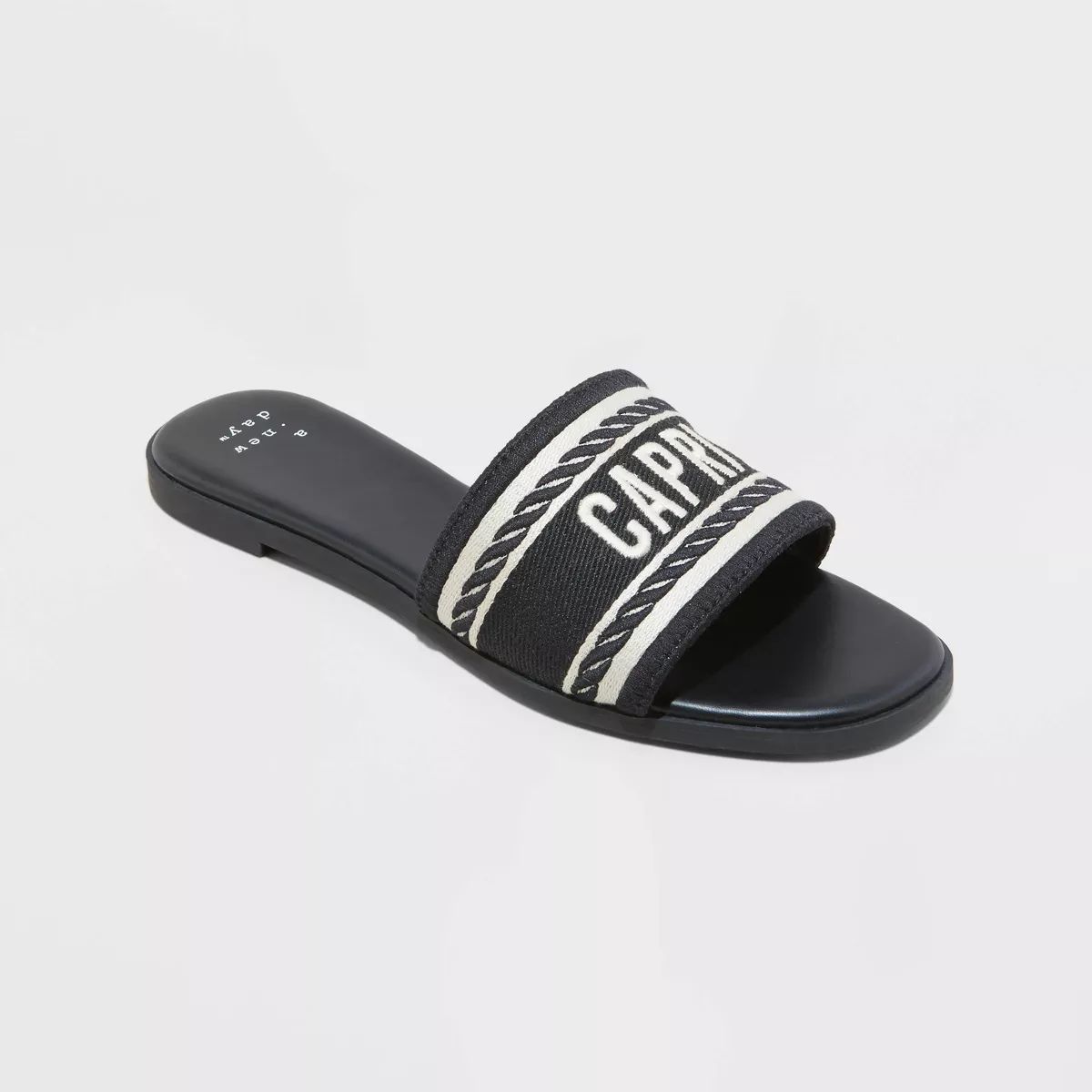Women's Nat Slide Sandals - A New Day™ Black 9 | Target