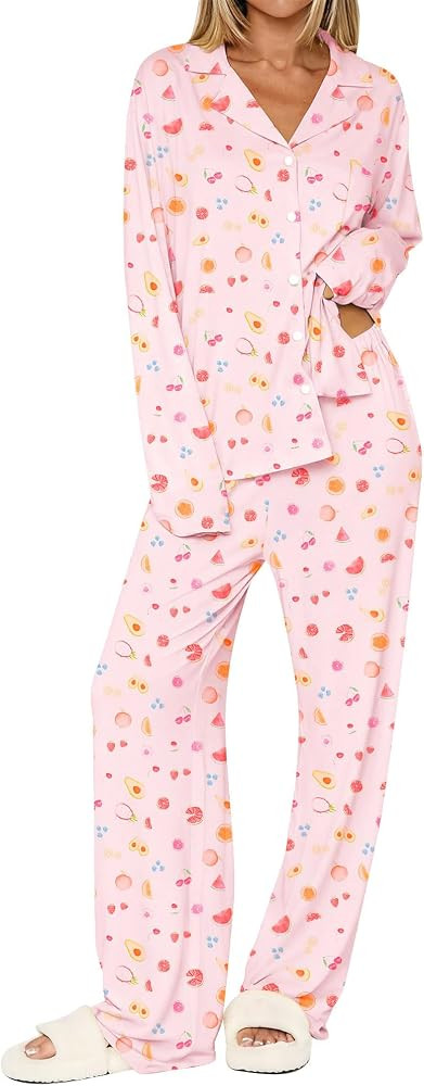 Dressmine Ladies Long Sleeve Cute Pajama Sets 2 Piece Fall Outfits | Amazon (US)