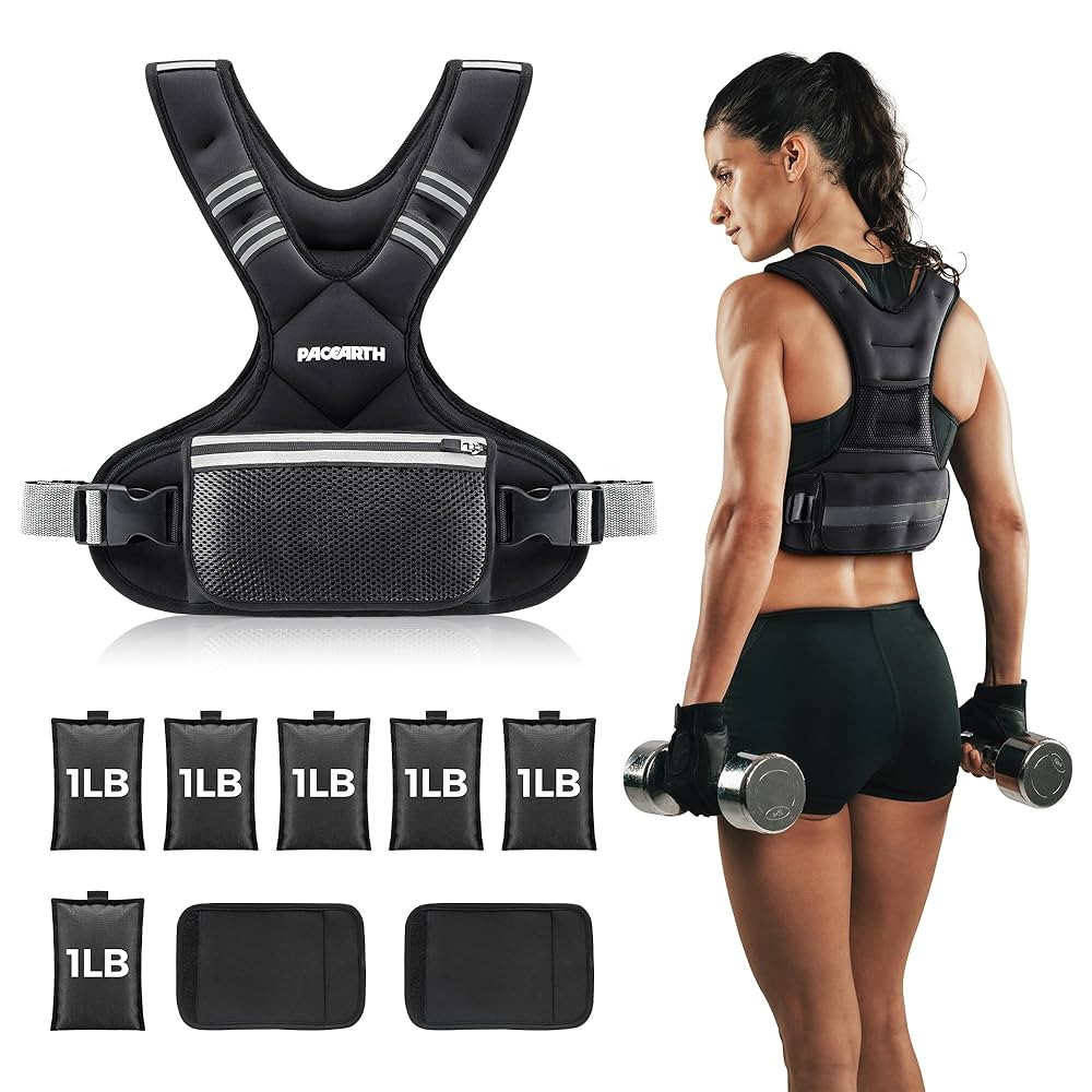 PACEARTH Adjustable Weight Vest 4-10lbs / 11-20lbs / 20-32lbs X-Shape Weighted Vest for Women and... | Amazon (US)