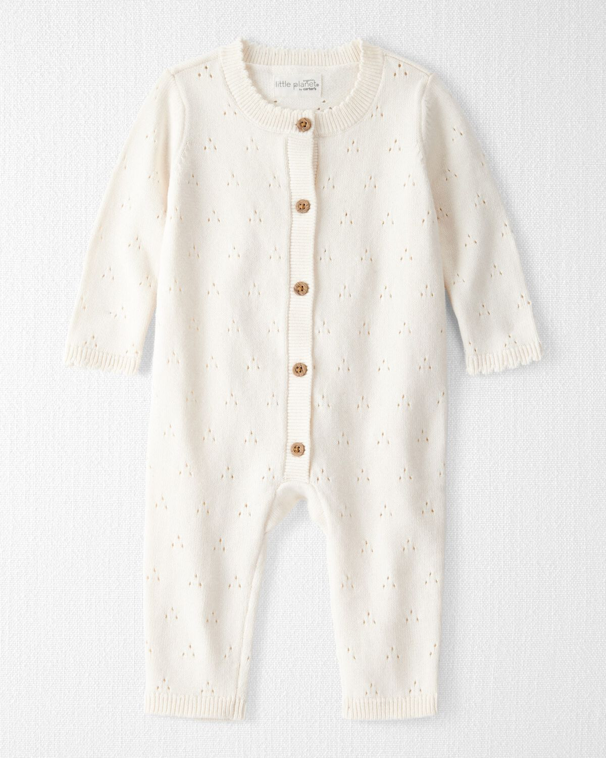 Baby Girl Organic Cotton Sweater Knit Pointelle Jumpsuit - Little Planet | Carter's | Carter's Inc
