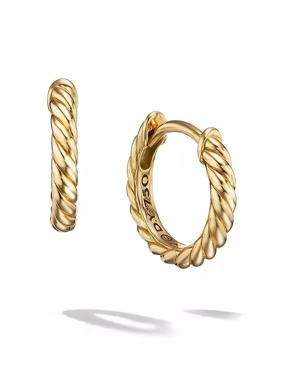 Sculpted Cable Huggie Hoop Earrings In 18K Yellow Gold | Saks Fifth Avenue