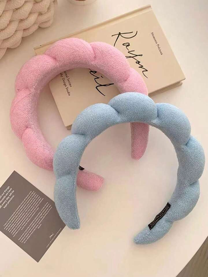 2pcs Large Cloud-shaped Sponge Twisted Headband For Washing Face, Doing Makeup And Hair Styling | SHEIN