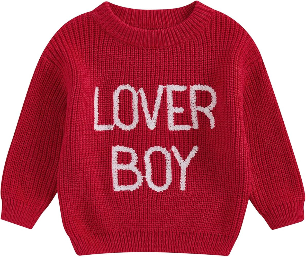 Toddler Baby Girl Knit Sweaters Oversized Long Sleeve Embroidery Shirt Top Newborn Infant Cute Fa... | Amazon (US)