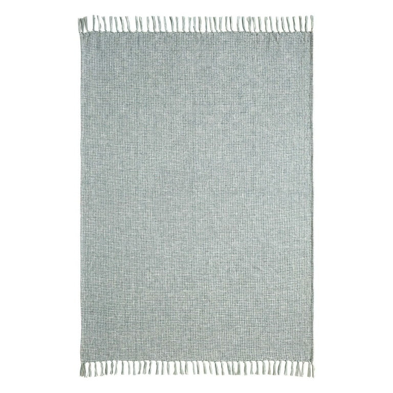 My Texas House Casey Dusty Green Marled Tassel Cotton Polyester Throw, 50" x 70" | Walmart (US)