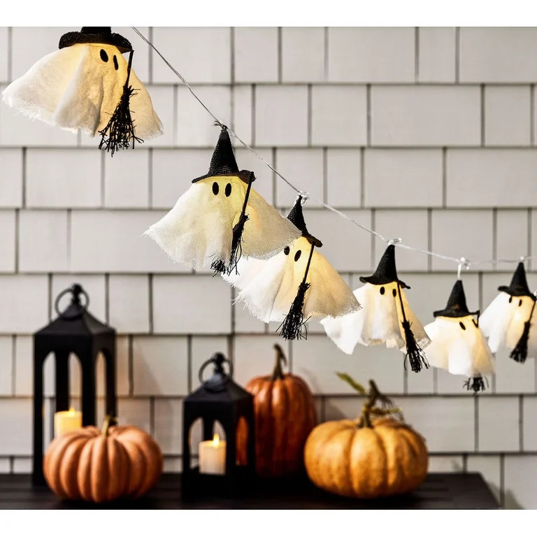 6FT LED Halloween Garland Decor, 6 Pack Witch & Ghost Lighted String Garland, Indoor Outdoor Mant... | Walmart (US)