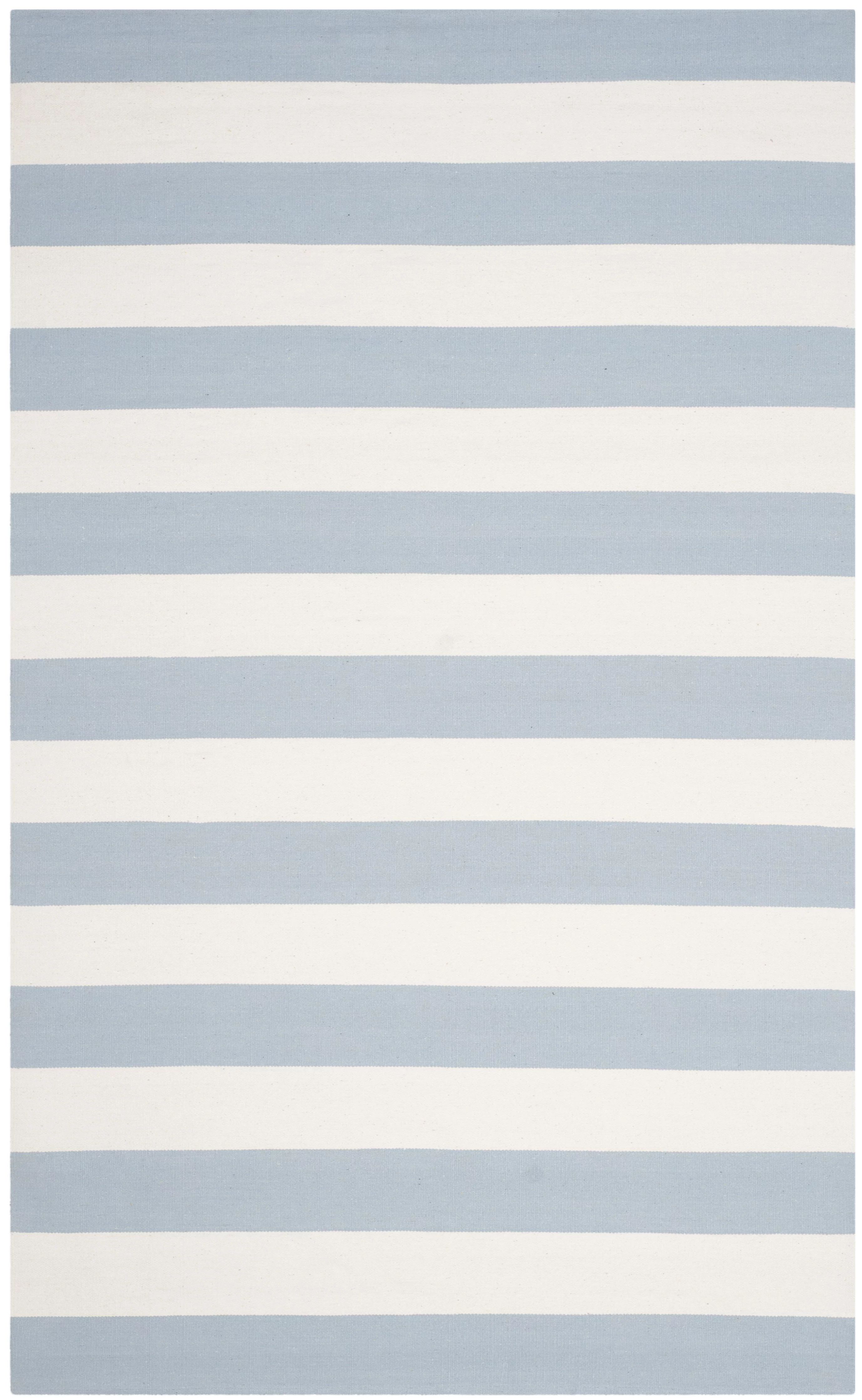 SAFAVIEH Montauk Saranna Striped Cotton Area Rug, Sky Blue/Ivory, 5' x 8' | Walmart (US)