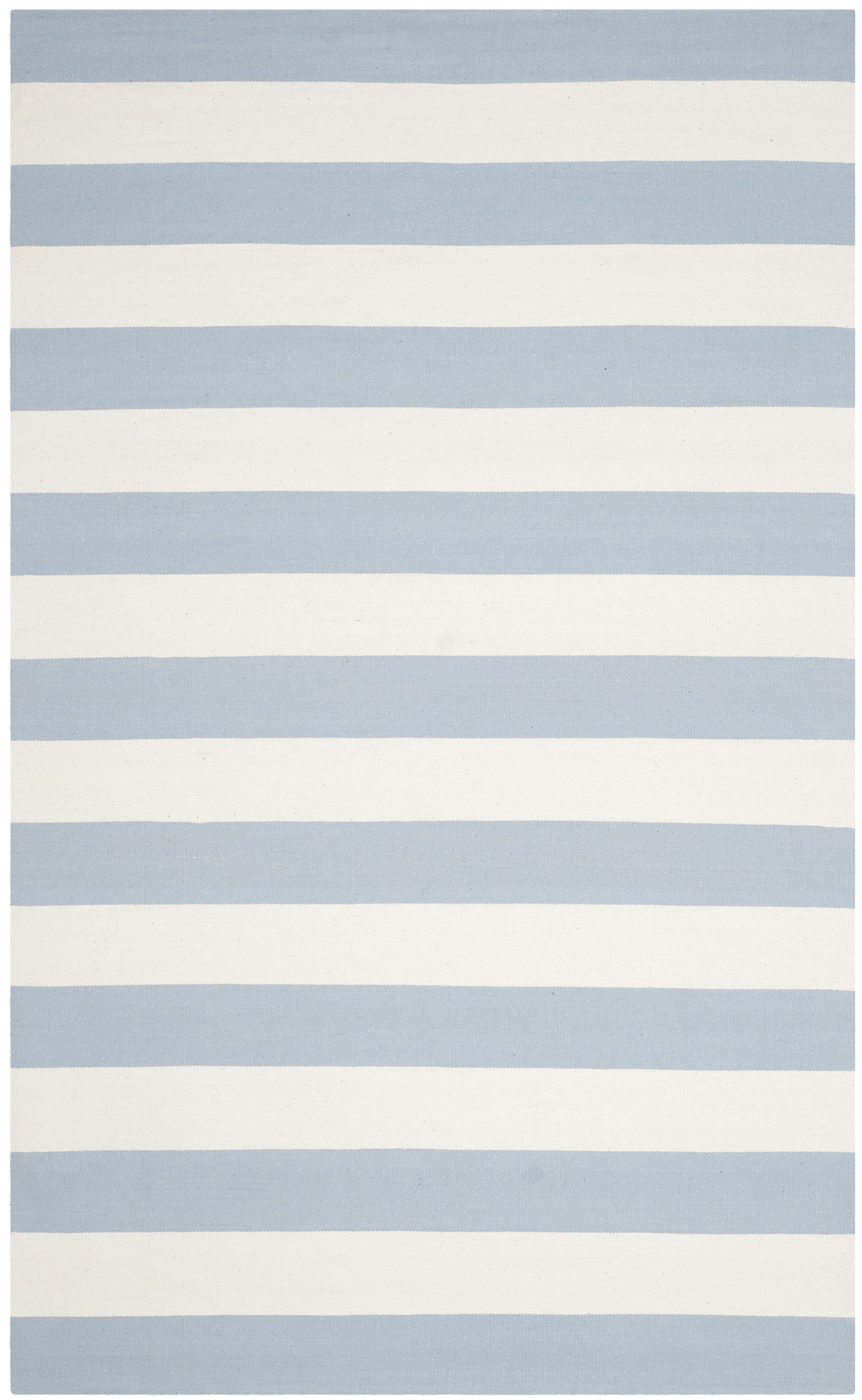 SAFAVIEH Montauk Saranna Striped Cotton Area Rug, Sky Blue/Ivory, 5' x 8' | Walmart (US)