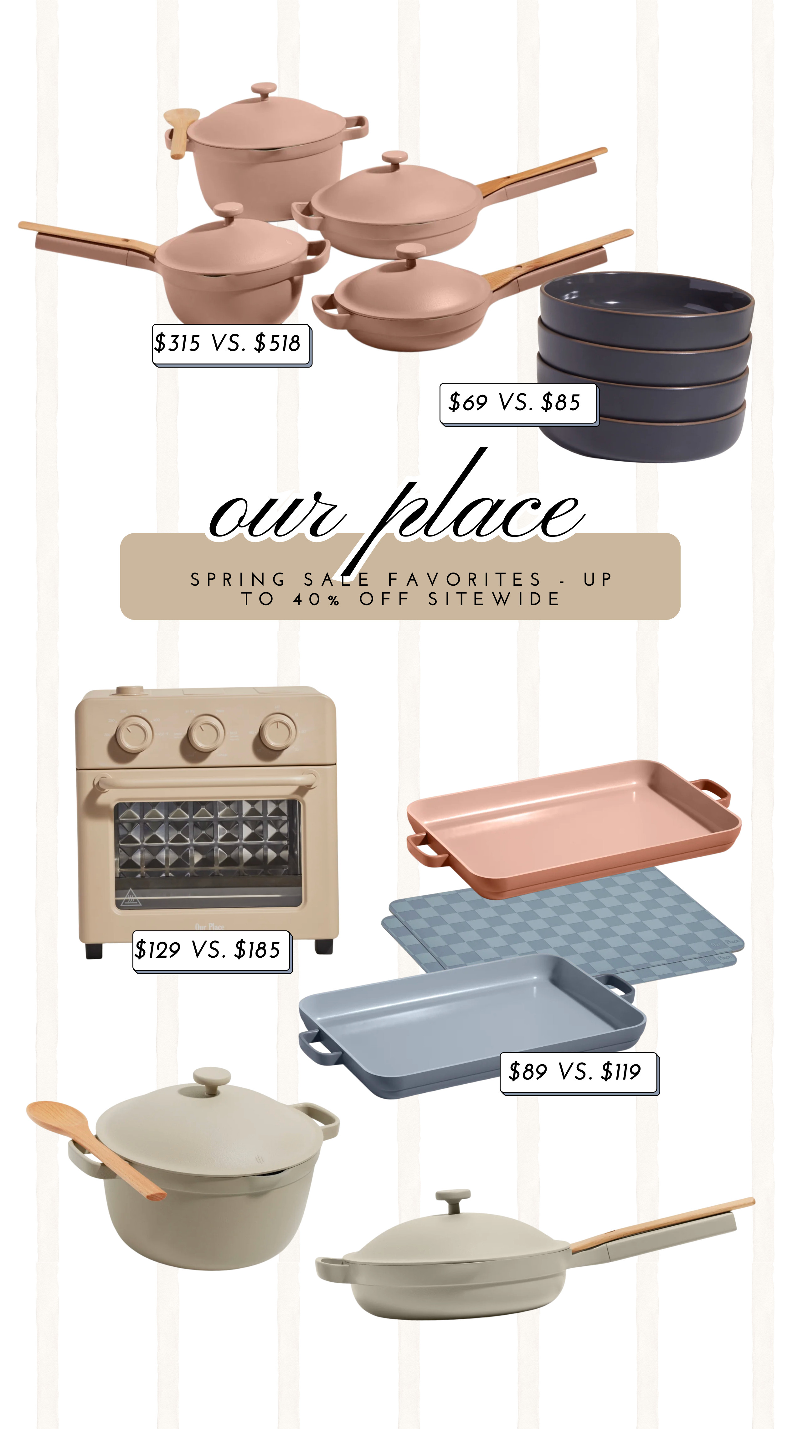 our place spring sale up to 40% off! 

our favorites, kitchen essentials 

 #LTKSeasonal #LTKHome