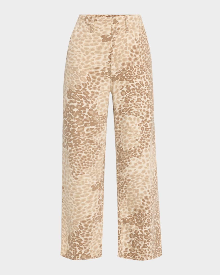 The Major Zip Ankle Leopard Jeans | Neiman Marcus