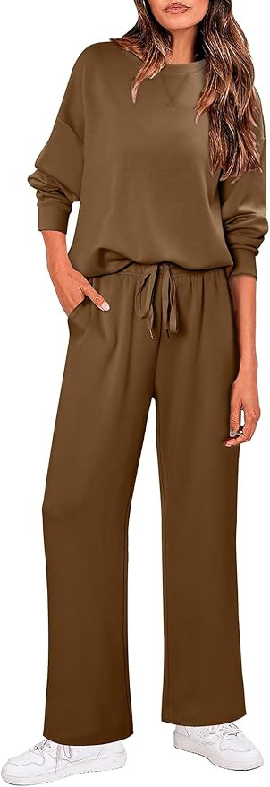 KISSMODA 2 Piece Sets for Women Sweatsuit Casual Tracksuit Long Sleeve Half Zip Sweatshirt Wide L... | Amazon (US)