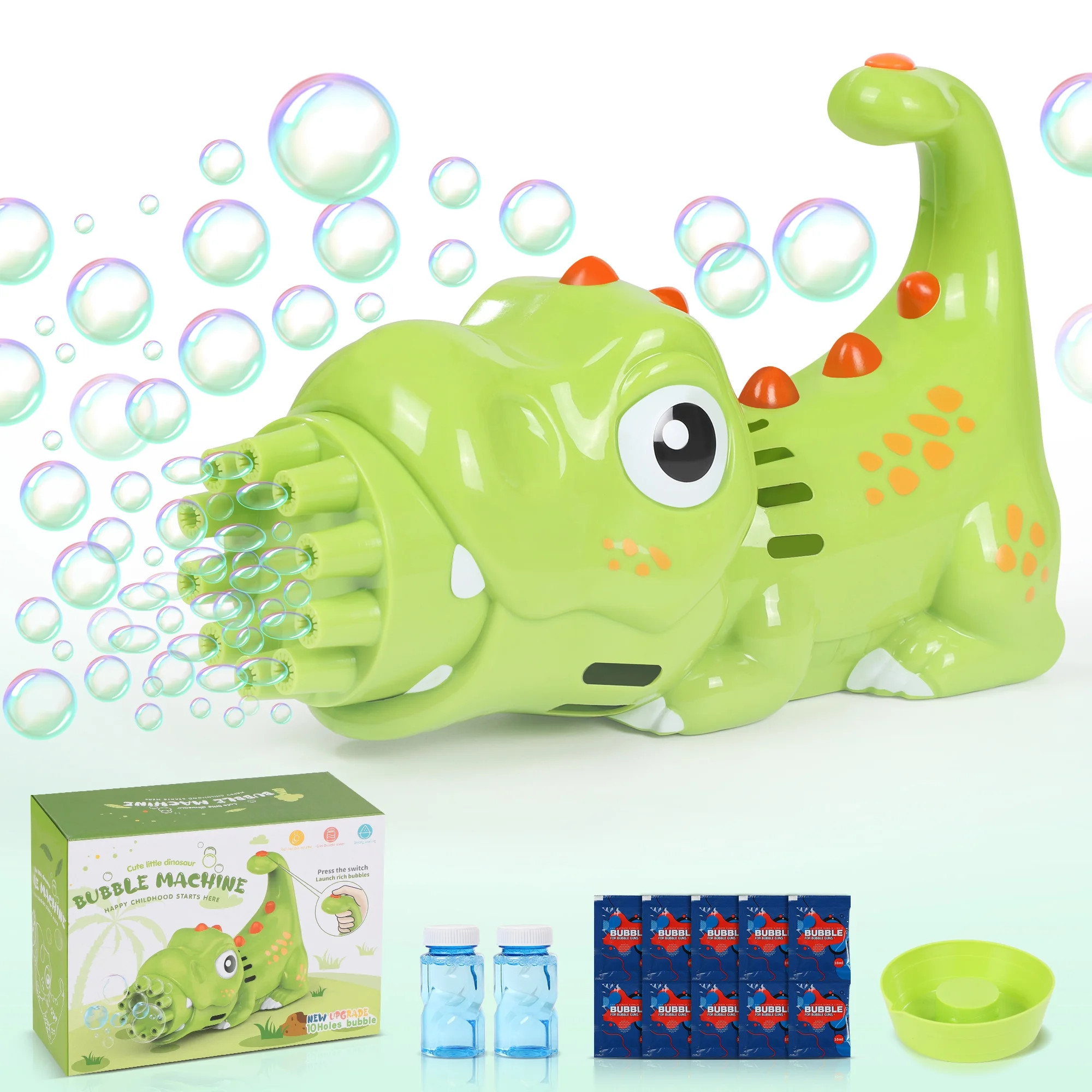 Wisairt Bubble Machine,Dinosaur Bubble Gun with 2 Bubble Solutions,Bubbles Machine for Kids Toddl... | Walmart (US)