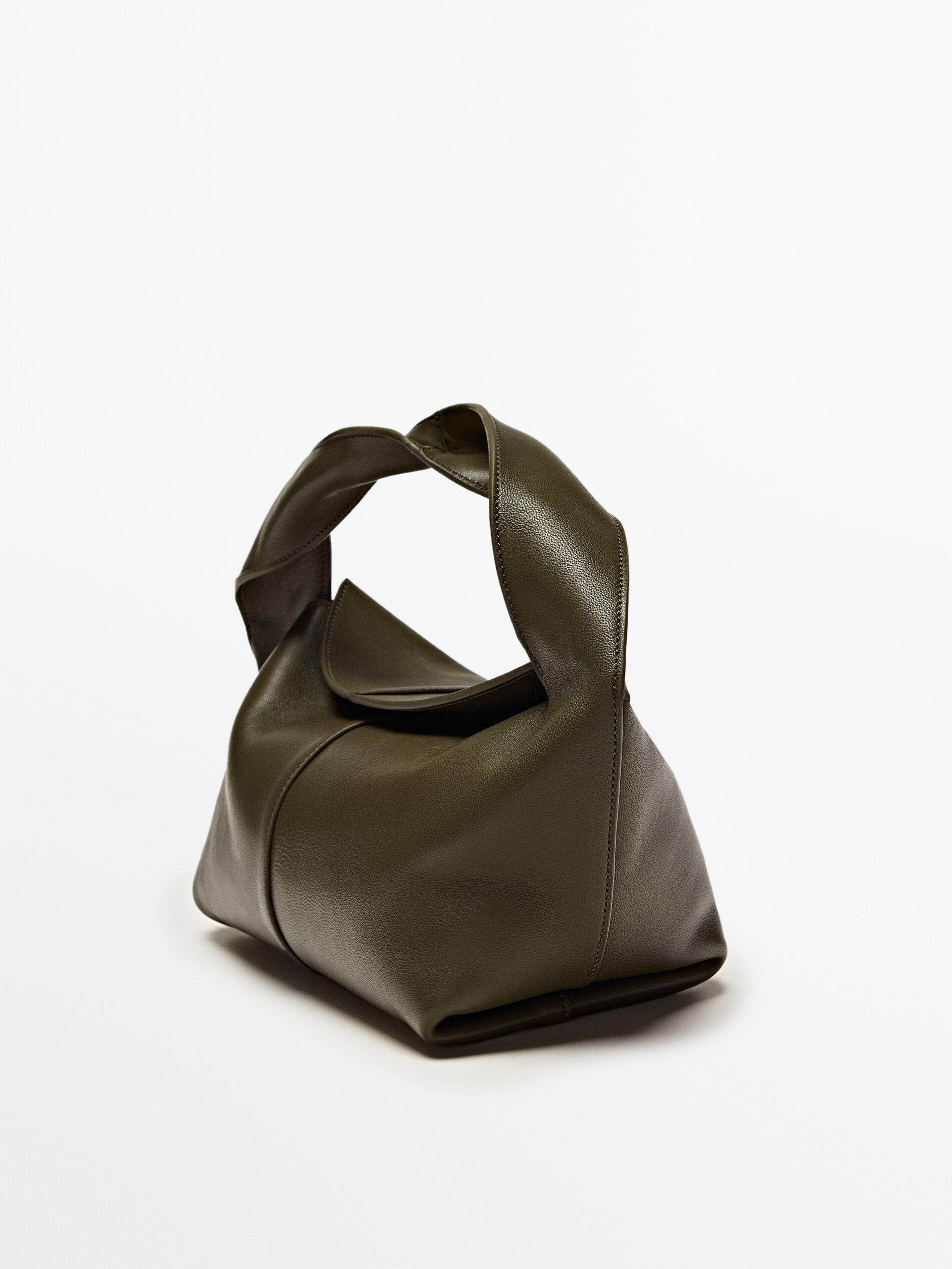 Nappa leather croissant bag | Massimo Dutti UK
